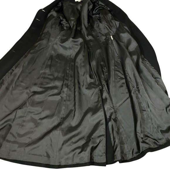 Albert Nipon Studio Women's Wool Long Coat Front Buttons Closure Pockets Black 6 - Picture 10 of 16